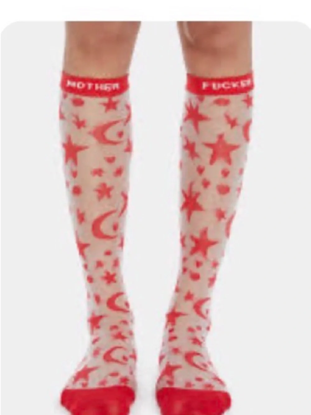 MOTHER The Ra Ra Stargazer Sheer Knee-High Socks